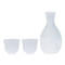 Sake carafe & cup - Snow - Tokkuri server bottle, Guinomi - sake glass ware
