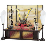 [Heritage set] Japanese Samurai Kabuto helmet - Dragon & Tiger - Stand base, byobu folding screen, and accessories