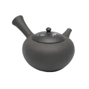 Japanese tea pot - SEIHO TSUZUKI - Black clay - 200cc/ml - Sasame ceramic fine mesh - Tokoname kyusu with wooden box
