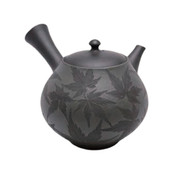 Japanese tea pot - SEIHO TSUZUKI - Autumn Leaves - 320cc/ml - Sasame ceramic fine mesh - Tokoname kyusu with wooden box