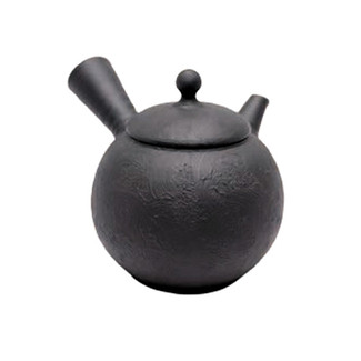 Japanese tea pot - SHUZO MAEKAWA - Black clay - 230cc/ml - ceramic fine mesh - Tokoname kyusu with wooden box