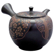 Teapot Kyusu Tokoname - SHUN-EN - Black - 250ml - Ceramic Mesh - Sho Chiku Bai