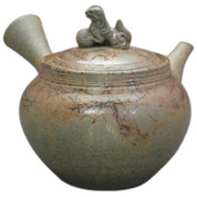 Teapot Kyusu Tokoname - JIN - Gray - 240 ml cc - Ceramic Mesh - Glaze & Lion