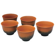 Teacups Set Yunomi - Ceramic Tokoname - Japanese Chawan KOJI - Orange Gradation