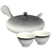Teapot & Cups Set - Kyusu Yunomi Ceramic Tokoname - JUNZO White 300 ml Gradation