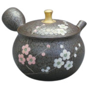 Teapot Kyusu Tokoname - SHORYU - Gray - 180 ml cc - Ceramic Mesh - Plum