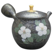 Teapot Kyusu Tokoname - SHORYU - Gray - 230 ml cc - Ceramic Mesh White Camellia