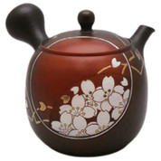 Teapot Kyusu Tokoname - MUNENORI - Orange - 200 ml cc - Ceramic Mesh - Sakura