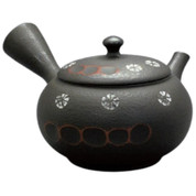 Teapot Kyusu Tokoname - KOHO - Black - 200 ml cc - Ceramic Mesh - Sakura