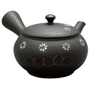Teapot Kyusu Tokoname - KOHO - Black - 150 ml cc - Ceramic Mesh - Sakura