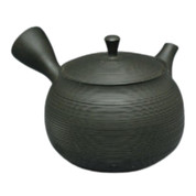 Teapot Kyusu Tokoname - GYOKKO - Black - 180 ml cc - Ceramic Mesh - Line