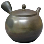 Teapot Kyusu Tokoname - GYOKKO - Gray - 240 ml cc - Ceramic Mesh -  Plain