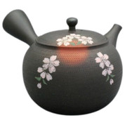 Teapot Kyusu Tokoname - GYOKKO - Black - 250 ml cc - Ceramic Mesh -  Sakura