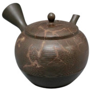 Teapot Kyusu Tokoname - GYOKKO - Gray - 340 ml cc - Ceramic Mesh - Line & Glaze