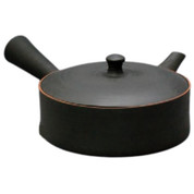 Teapot Kyusu Tokoname - SEKIRYU - Black - 150 ml cc - Ceramic Mesh - Plain