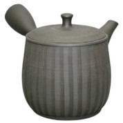 Teapot Kyusu Tokoname - SEKIRYU - Gray - 270 ml cc - Ceramic Mesh - Striped
