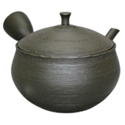 Teapot Kyusu Tokoname - HOKURYU - Black - 310 ml cc - Ceramic Mesh - Pine Bark
