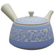 Teapot Kyusu Tokoname - TOSEN - Blue - 250 ml cc - Ceramic Mesh - Sakura