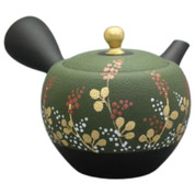 Teapot Kyusu Tokoname - SHOHO - Green - 290 ml cc - Ceramic Mesh - Bush Clover