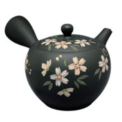 Teapot Kyusu Tokoname - SHOHO - Black - 290 ml cc - Ceramic Mesh - Sakura