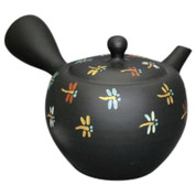 Teapot Kyusu Tokoname - SHOHO - Black - 290 ml cc - Ceramic Mesh - Dragonfly