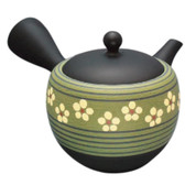 Teapot Kyusu Tokoname - SHOHO - Green - 420 ml cc - Ceramic Mesh - Plum