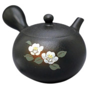 Teapot Kyusu Tokoname - SHUNSHU - Black - 210 ml cc - Ceramic Mesh - Camellia