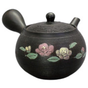 Teapot Kyusu Tokoname - SHUNJU - Black - 190 ml cc - Ceramic Mesh - Camellia
