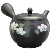 Teapot Kyusu Tokoname - SHUNJU - Black - 340 ml cc - Ceramic Mesh - Camellia A