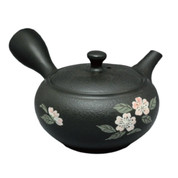 Teapot Kyusu Tokoname - SHUNJU - Black - 220 ml cc - Ceramic Mesh - Sakura