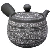 Teapot Kyusu Tokoname - SEISHO - Black - 330 ml cc - Ceramic Mesh - Line