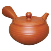 Teapot Kyusu Tokoname - SEISHO - Orange - 260 ml cc - Ceramic Mesh - Line