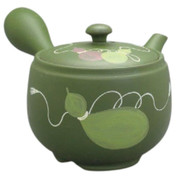 Teapot Kyusu Tokoname - TAKEHARU - Green - 370 ml cc - Stainless Mesh - Gourd