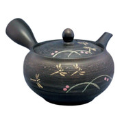 Teapot Kyusu Tokoname - SHUNJU - Black - 290 ml cc - Stainless Mesh - Dragonfly