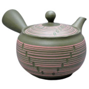 Teapot Kyusu Tokoname - HAKUYO - Green - 300 ml cc - Stainless Mesh - Line & Cut