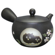 Teapot Kyusu Tokoname - AKIRA - Black - 330 ml cc - Stainless Mesh - Owl