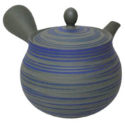 Teapot Kyusu Tokoname - HAKUYO - Gray - 300 ml cc - Ceramic Mesh - Blue Line