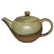 Teapot Kyusu Tokoname - ISSHIN - Beige - 400 ml cc - Ceramic Mesh - Ash Glaze