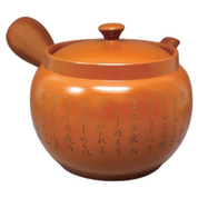 Teapot Kyusu Tokoname - FUSEN - Orange - 800 ml cc Stainless Infuser Calligraphy