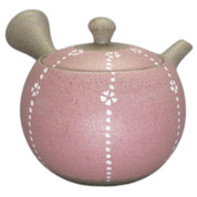 Teapot Kyusu Tokoname - AKIRA - Pink - 300 ml cc - Stainless Mesh - Dot Pattern