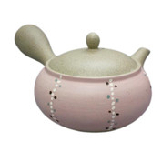 Teapot Kyusu Tokoname - AKIRA - Pink - 360 ml cc - Ceramic Mesh - Dot Pattern