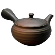 Teapot Kyusu Tokoname - AKIRA - Brown - 300 ml cc - Ceramic Mesh - Striped