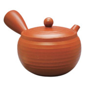 Teapot Kyusu Tokoname - AKIRA - Orange - 460 ml cc - Ceramic Mesh - Thick Stripe