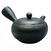 Teapot Kyusu Tokoname - AKIRA - Black - 360 ml cc - Ceramic Mesh - Almond Shaped