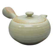Teapot Kyusu Tokoname - AKIRA - White - 630 ml cc - Stainless Mesh - Wood Ash