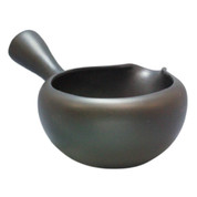 Cooling Bowl Ceramic Yuzamashi - GYOKKO - 300 ml Black Plain for Green Tea Leaf