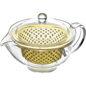 Akebono Teapot 9.5 oz 280 ml Clear Yellow Infuser Strainer TW-3715 Made in Japan