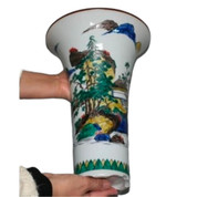 Vase Flower Pot H12 in Landscape New Kutani yaki ware Japanese Porcelain Ikebana