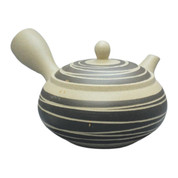 Teapot Kyusu Tokoname - AKIRA - Beige - 360 ml cc - Ceramic Mesh - Striped