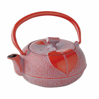 [Rare] Nanbu Tetsubin - Konoha - 0.2 Liter : Japanese Red Cast Iron Tea Pot